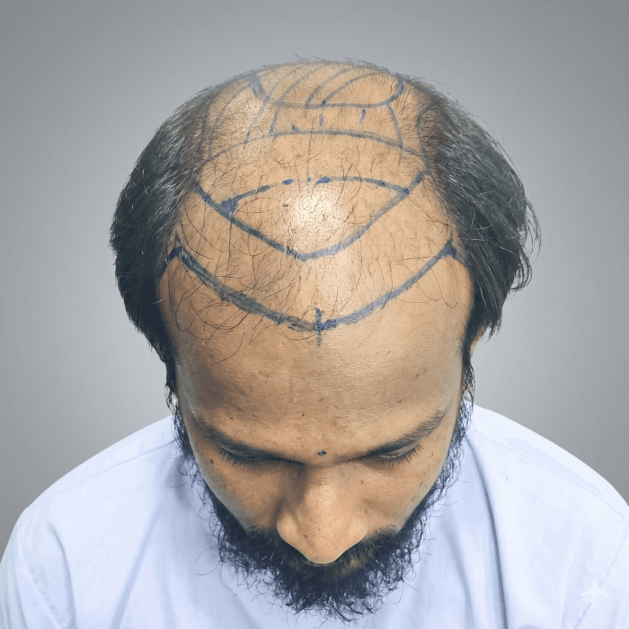 After hair restoration treatment
