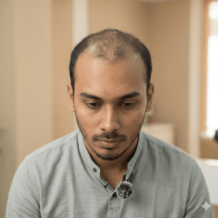 Before hair restoration treatment